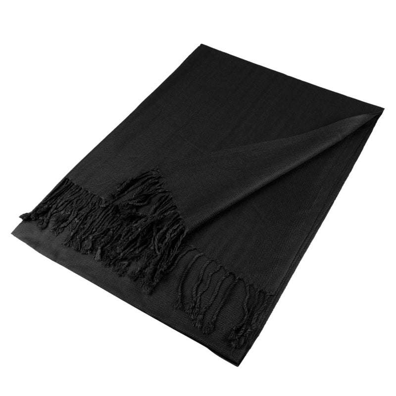 TZ Promise Women's Pashmina Shawls and Wraps for Evening Dress Soft Wedding Bridal Winter Warm Long Large Scarves (Black) - Image 3